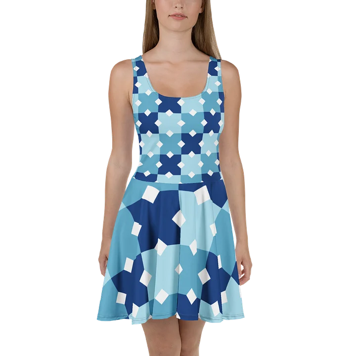 Symmetric Blue Cross Skater Dress product image (2)