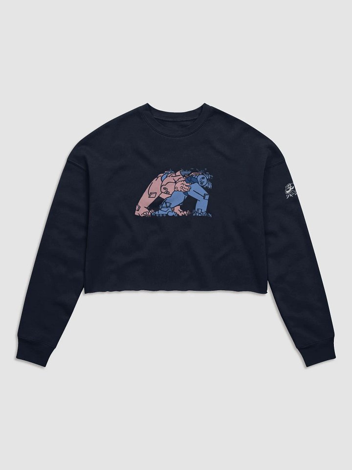 o s h i t a o s h i (d a r k) //F L E E C E C R O P S W E A T S H I R T product image (1)