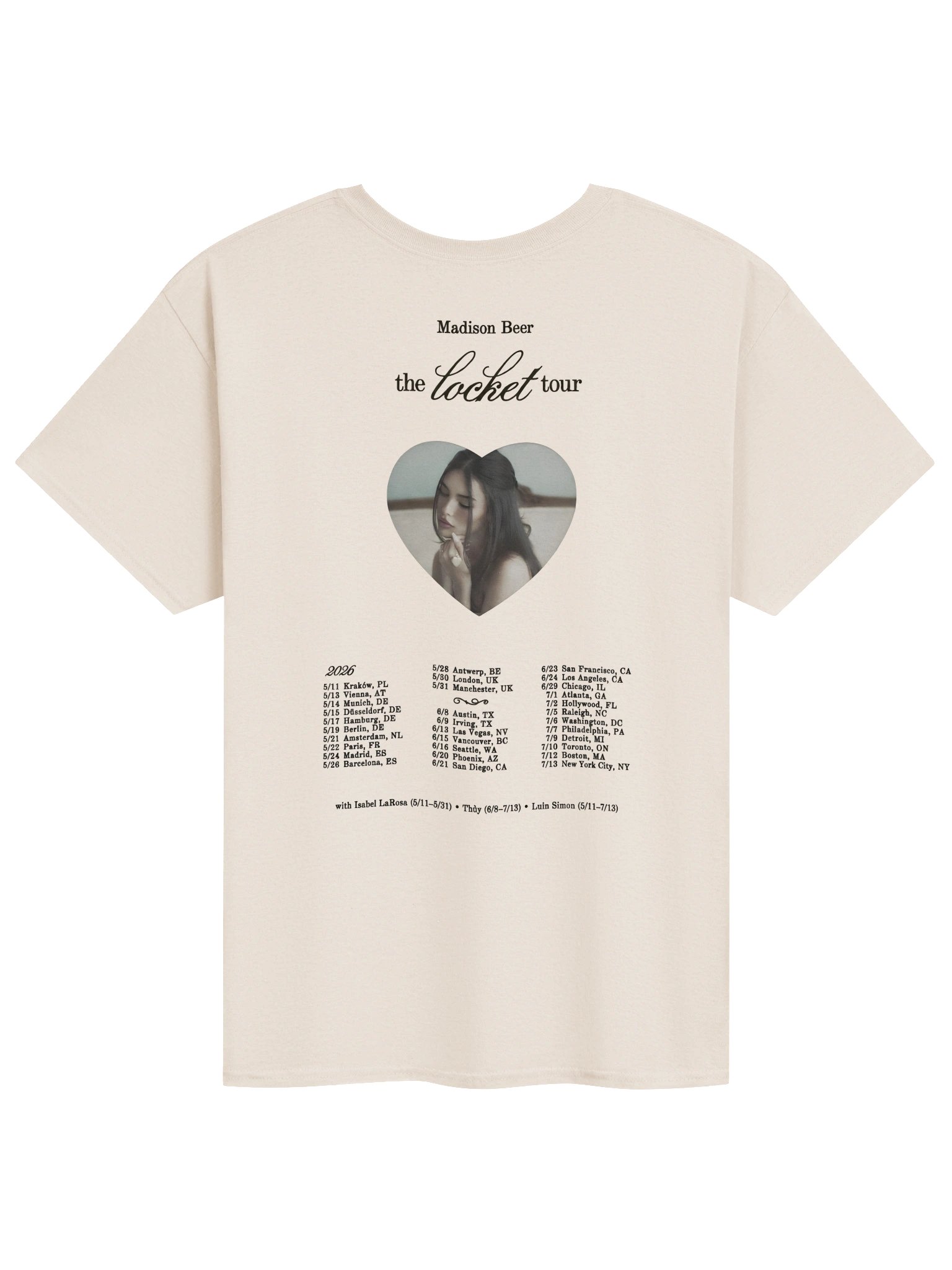 Madison Beer The Locket Tour 2026 World Tour Tshirt product image (2)