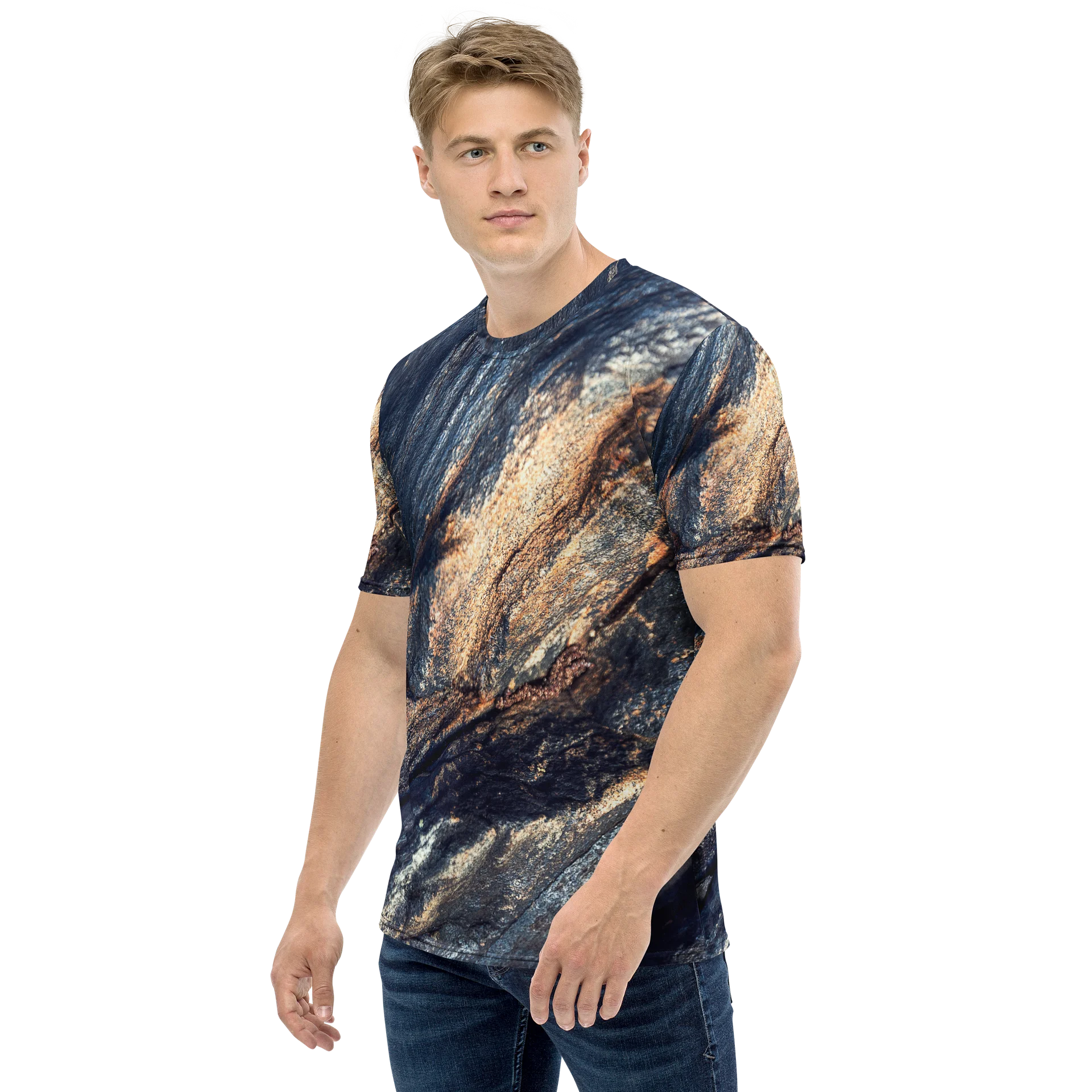Obsidian Vein All-Over Print Crew Neck T-Shirt product image (3)