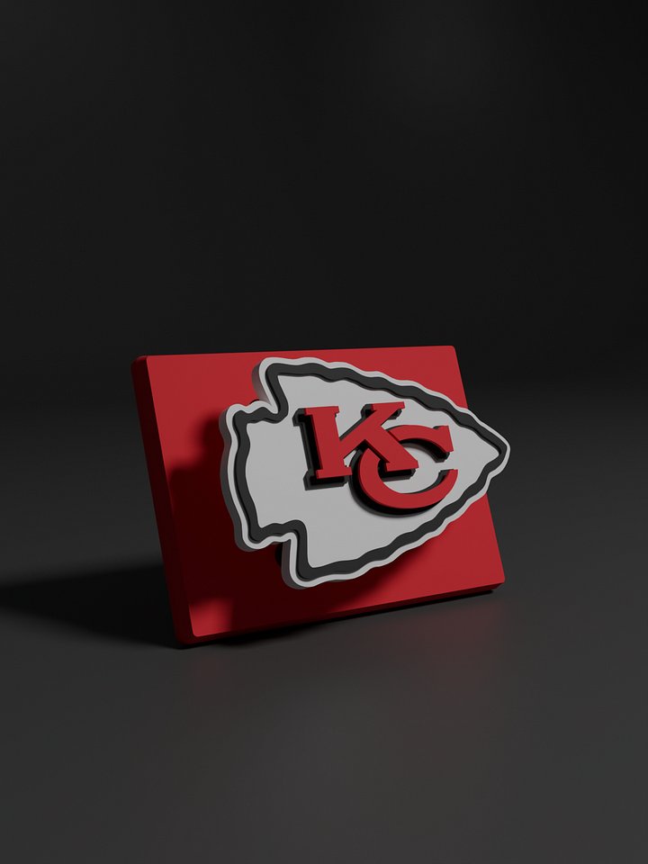 Kansas City Chiefs 3D Printed Floating Logo Sign (Digital File Only) product image (1)