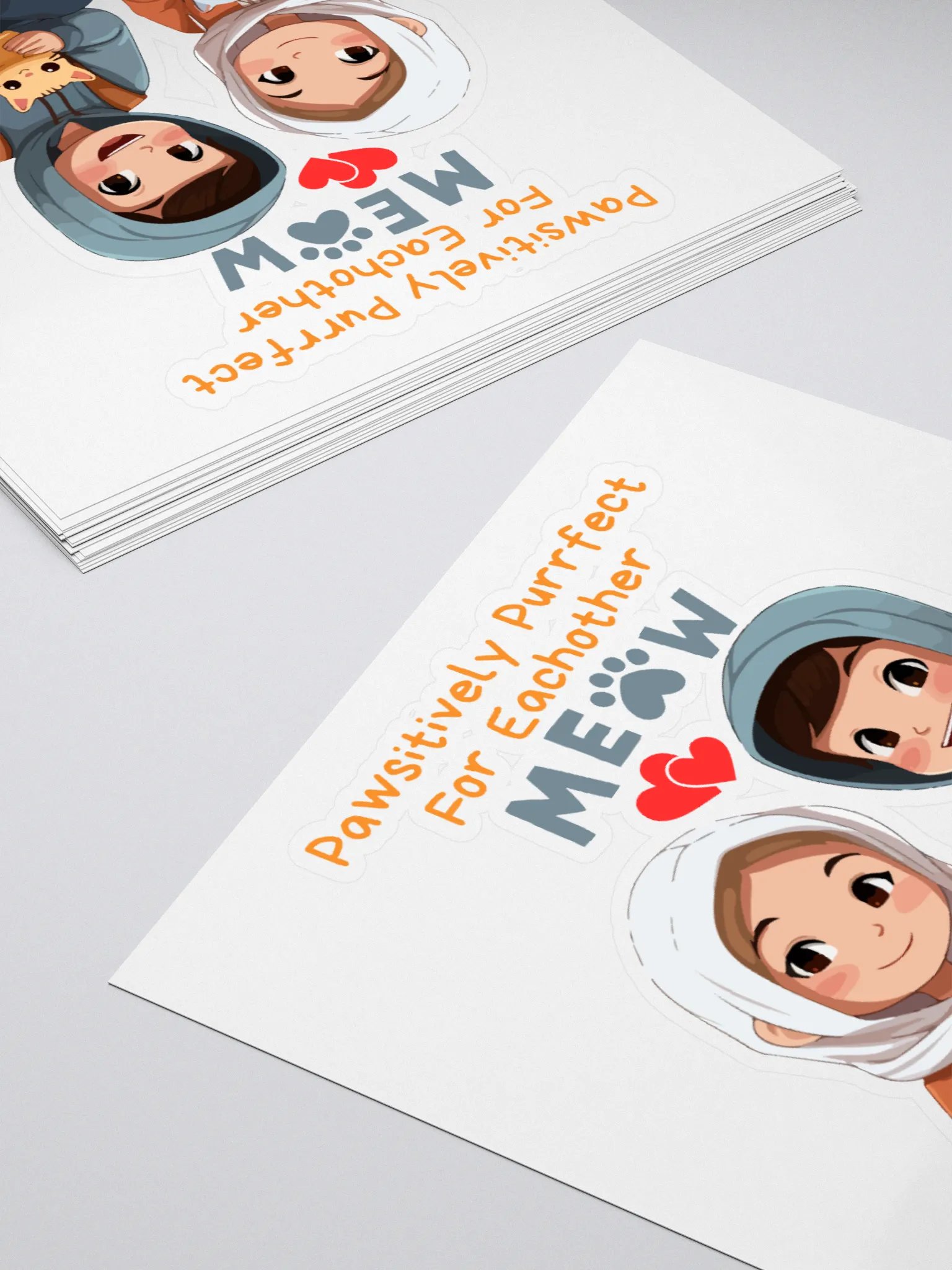 Meow Love Kiss Cut Sticker product image (4)