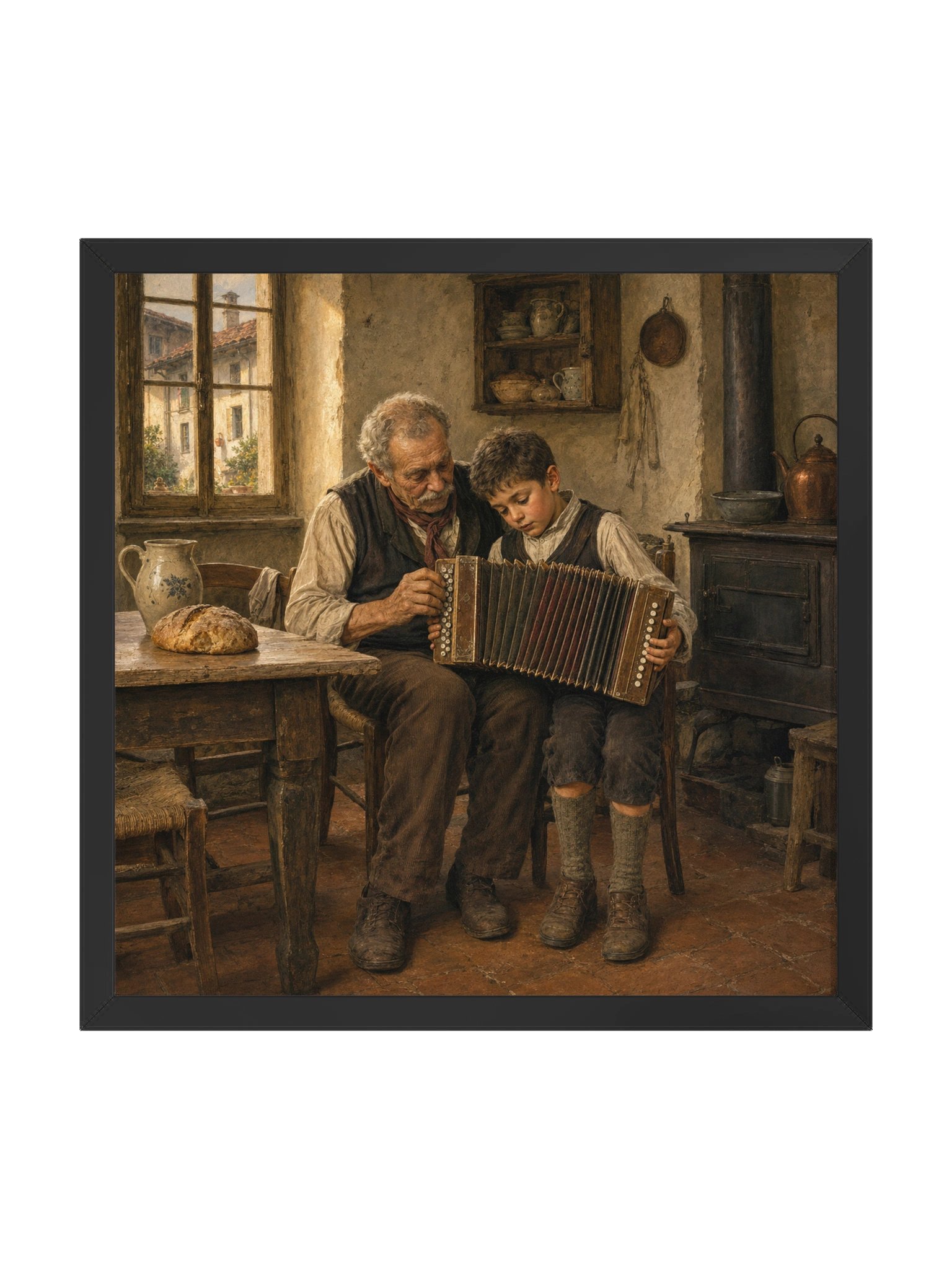 La Lezione di Fisarmonica — Framed Matte Art Print product image (2)