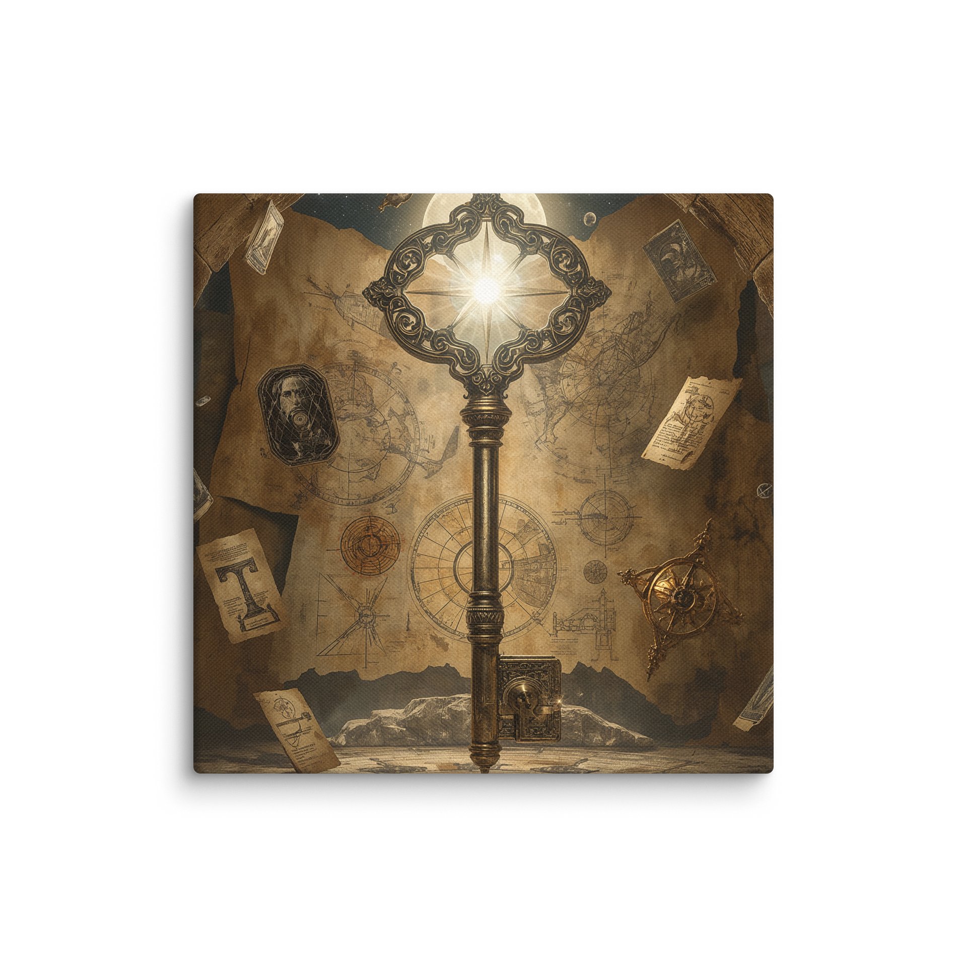 The Gatekeeper’s Key – Eternal Archive | Square Canvas product image (1)