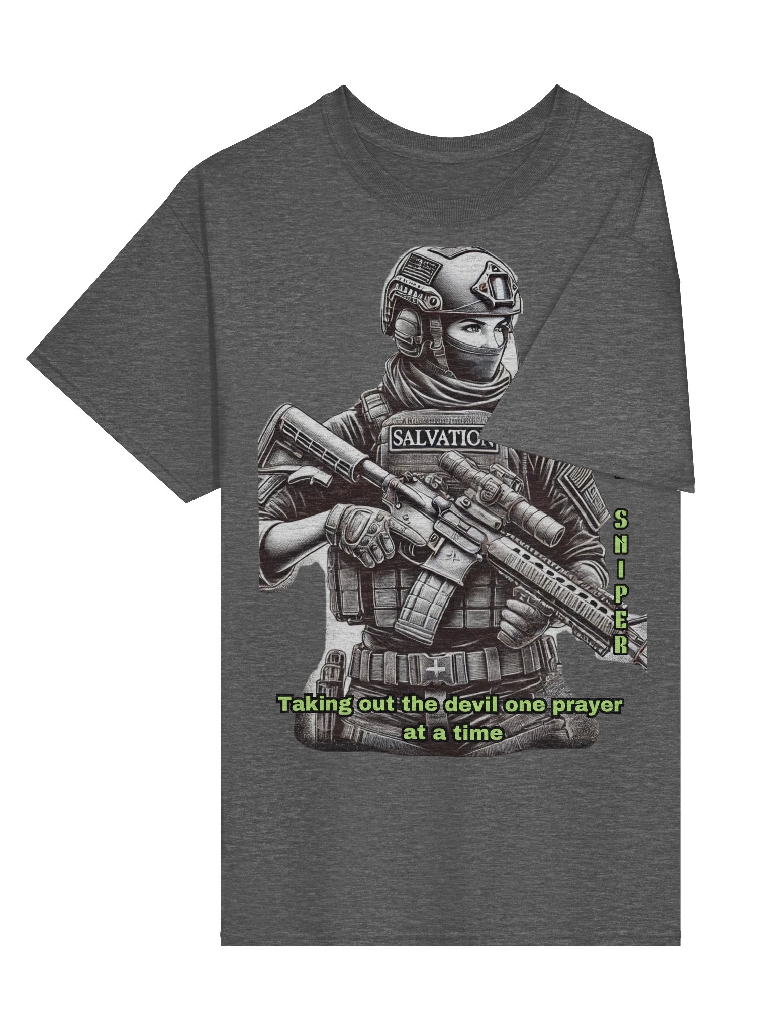 Spiritual Sniper Christian Faith Apparel Taking Out the Devil One Prayer at a Time Kingdom Warrior Design product image (17)