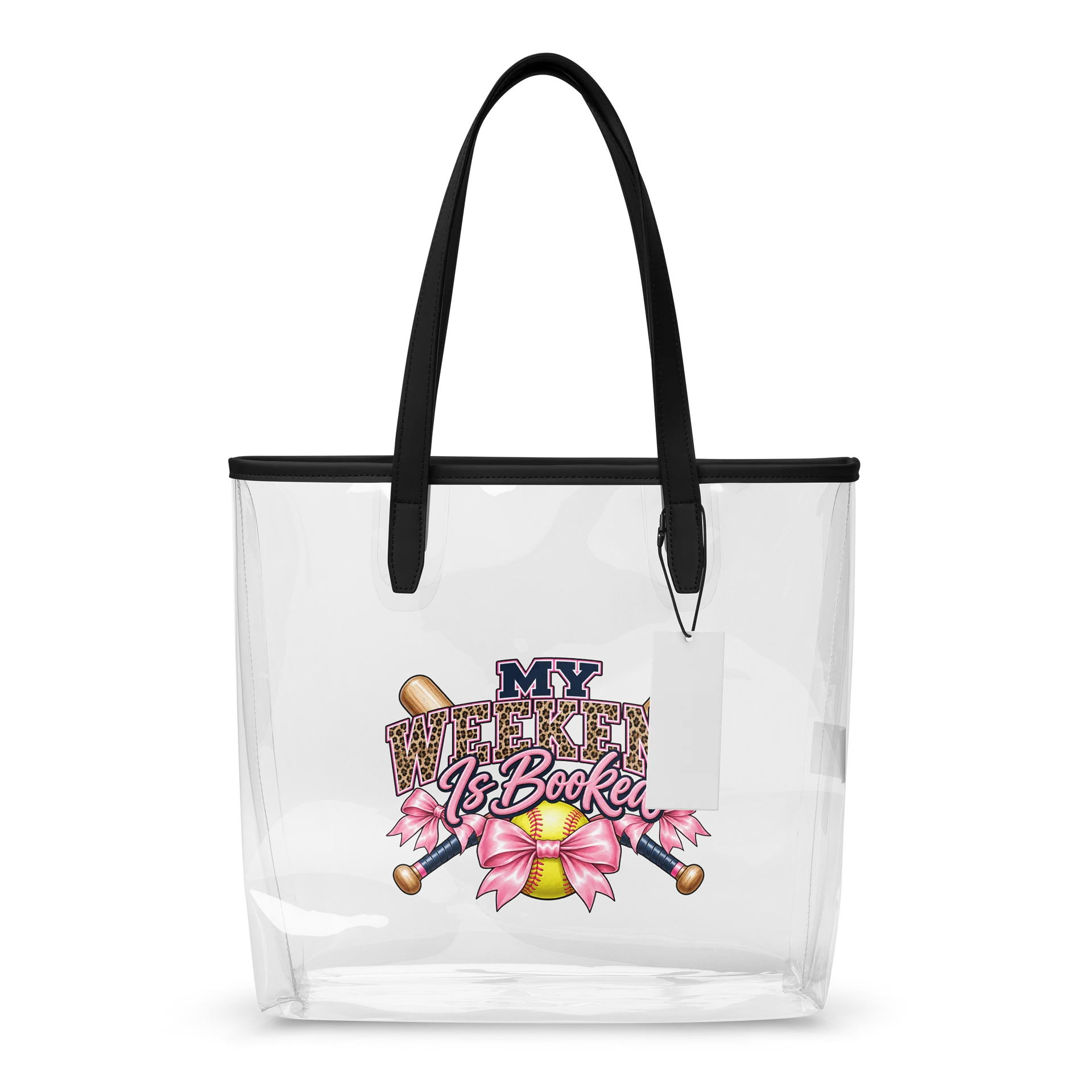 My Weekend Is Booked Softball Clear Tote | Softball Mom Game Day Bag product image (1)