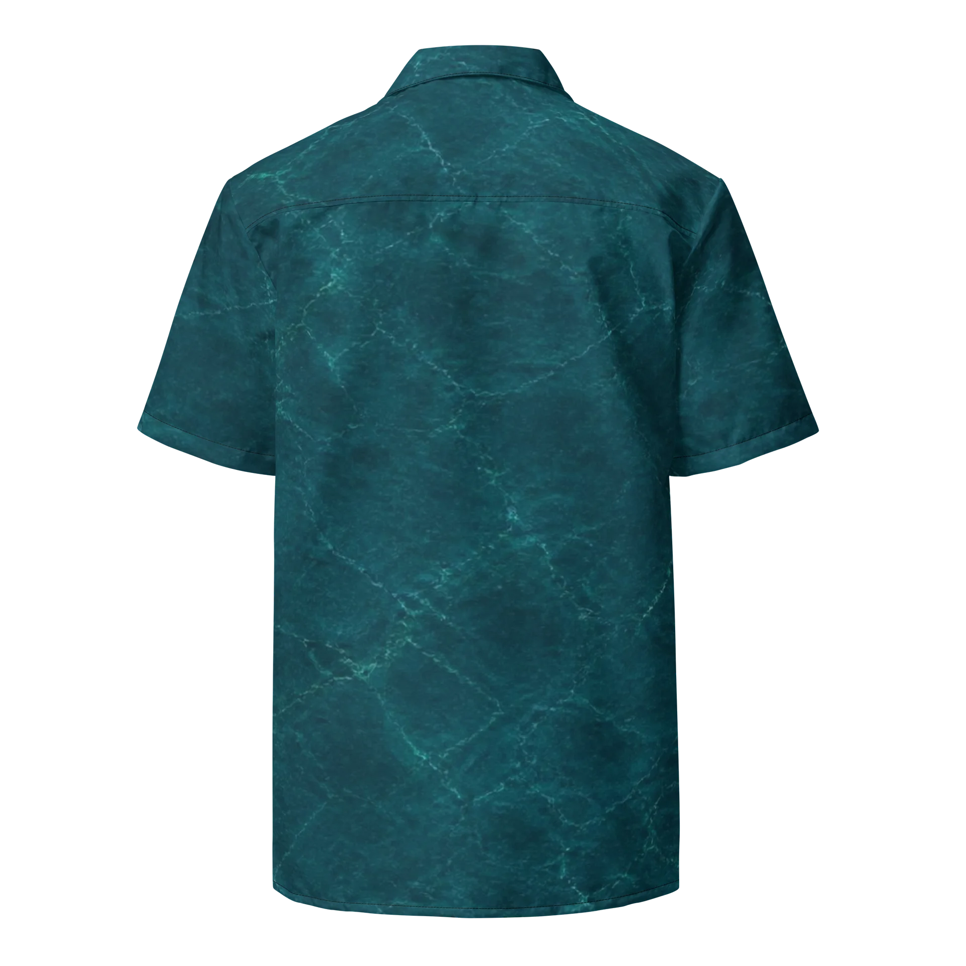 "A701" Teal Ripple Hawaiian Shirt product image (2)