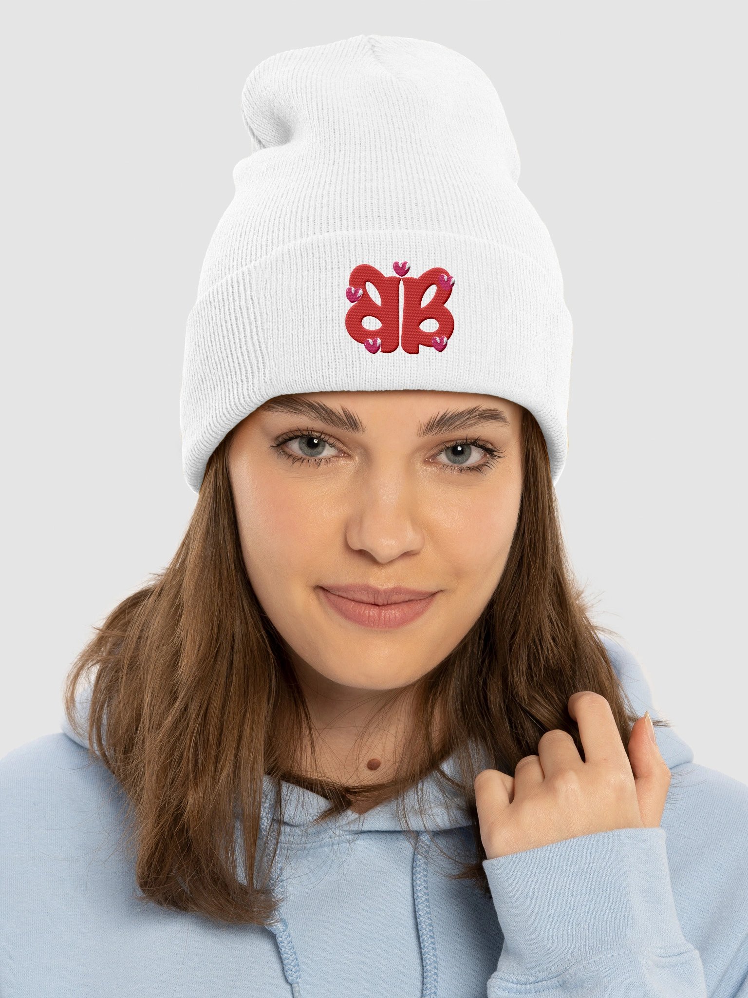 pinks hearts beanie product image (3)