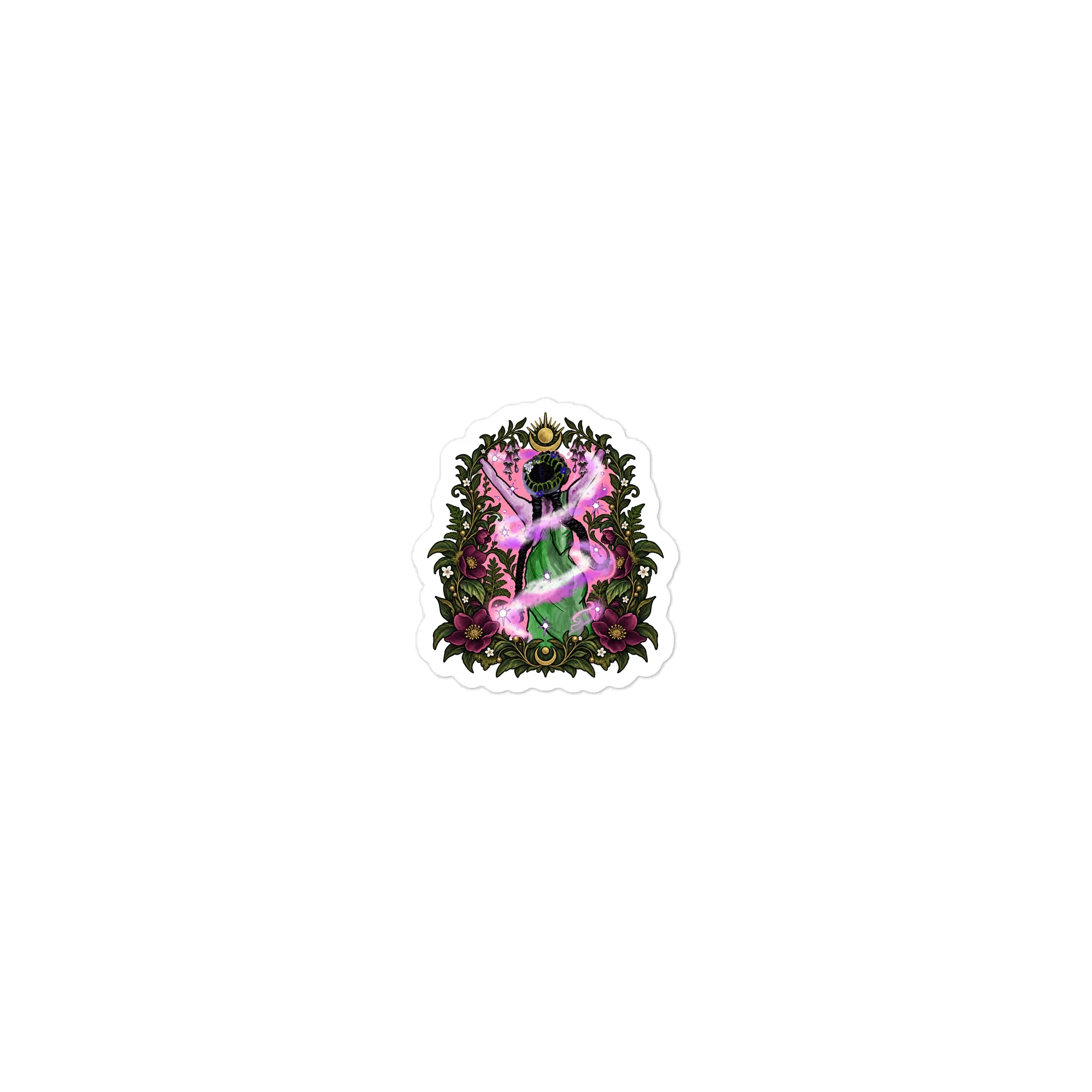 Moonlit Bloom Fantasy Die-Cut Sticker product image (1)