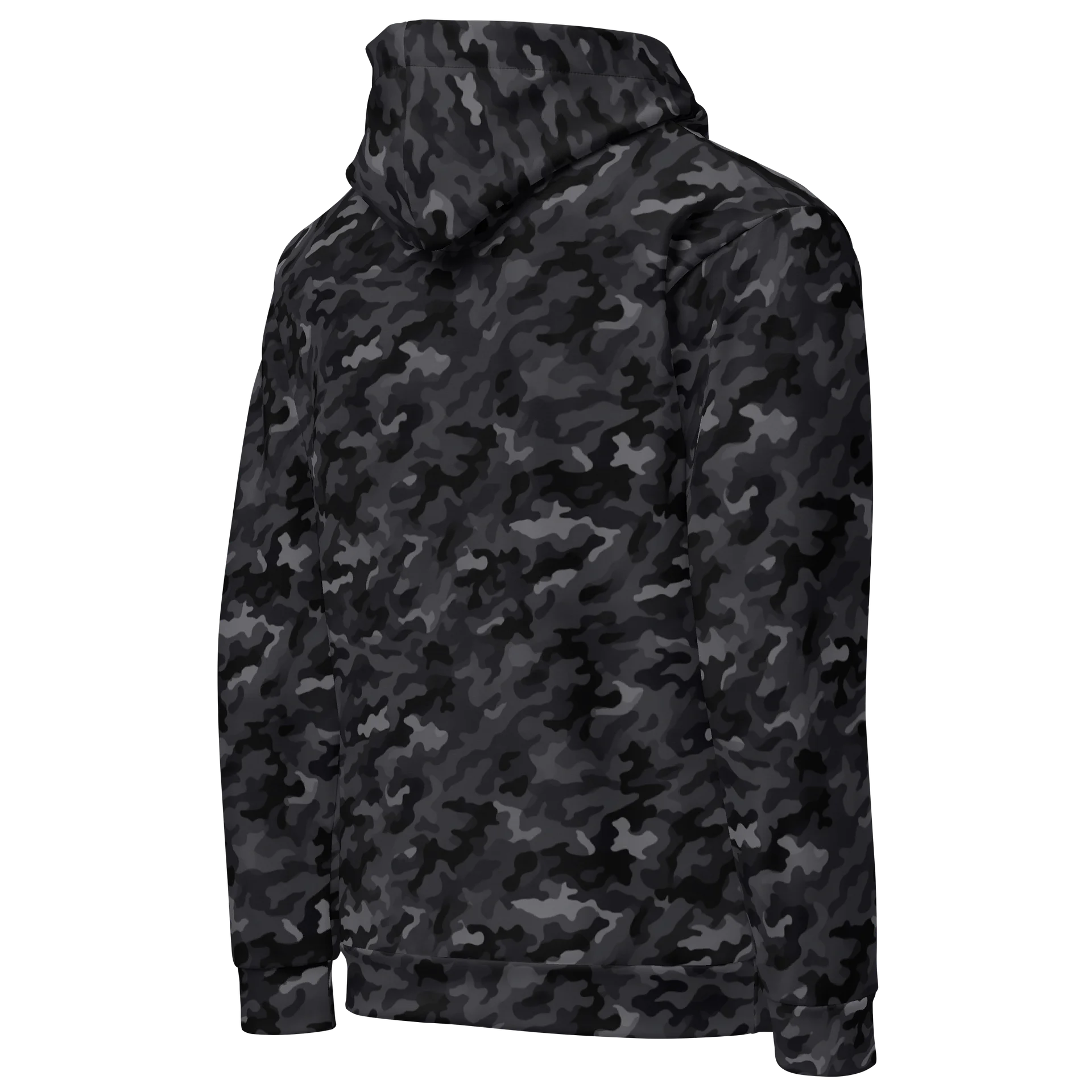 Bold Black Camouflage Print Hoodie for Casual Wear product image (4)