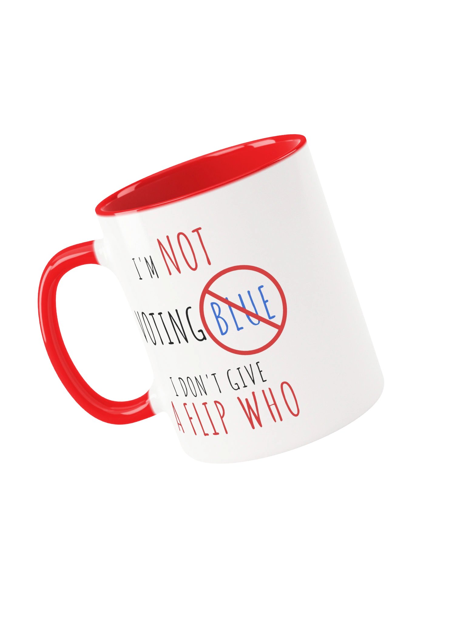 The Not Voting Blue Mug - Red Handle product image (5)