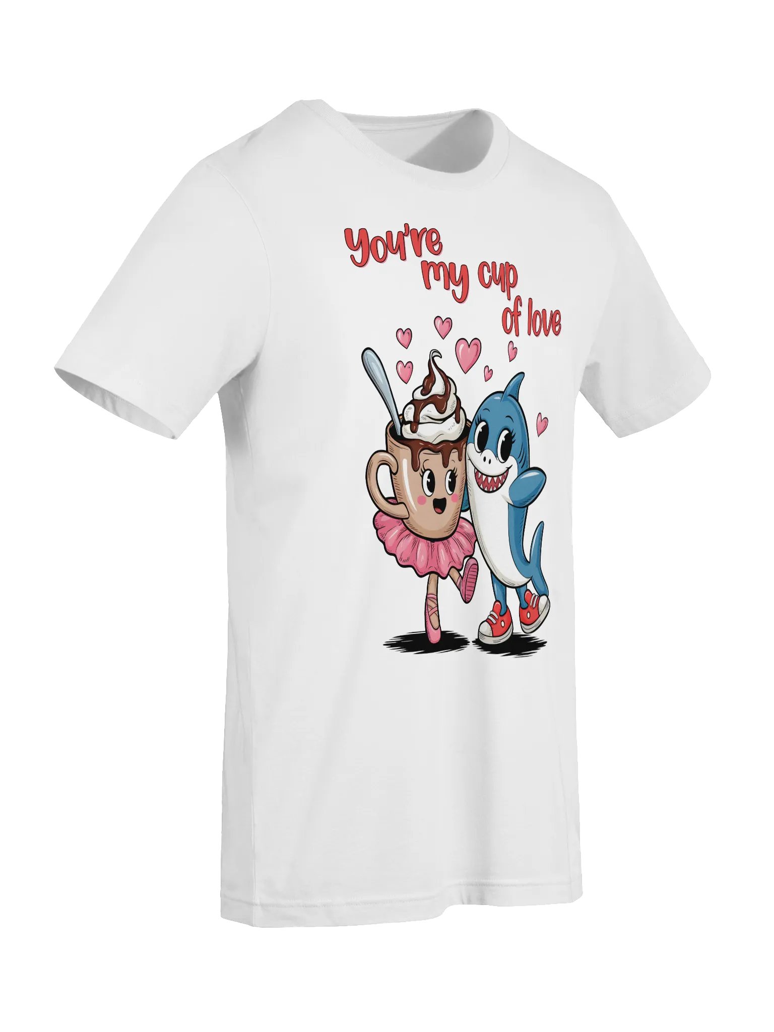 Tralalero Tralala and Cappuccina Ballerina – Cute Cartoon Couple Tee product image (5)