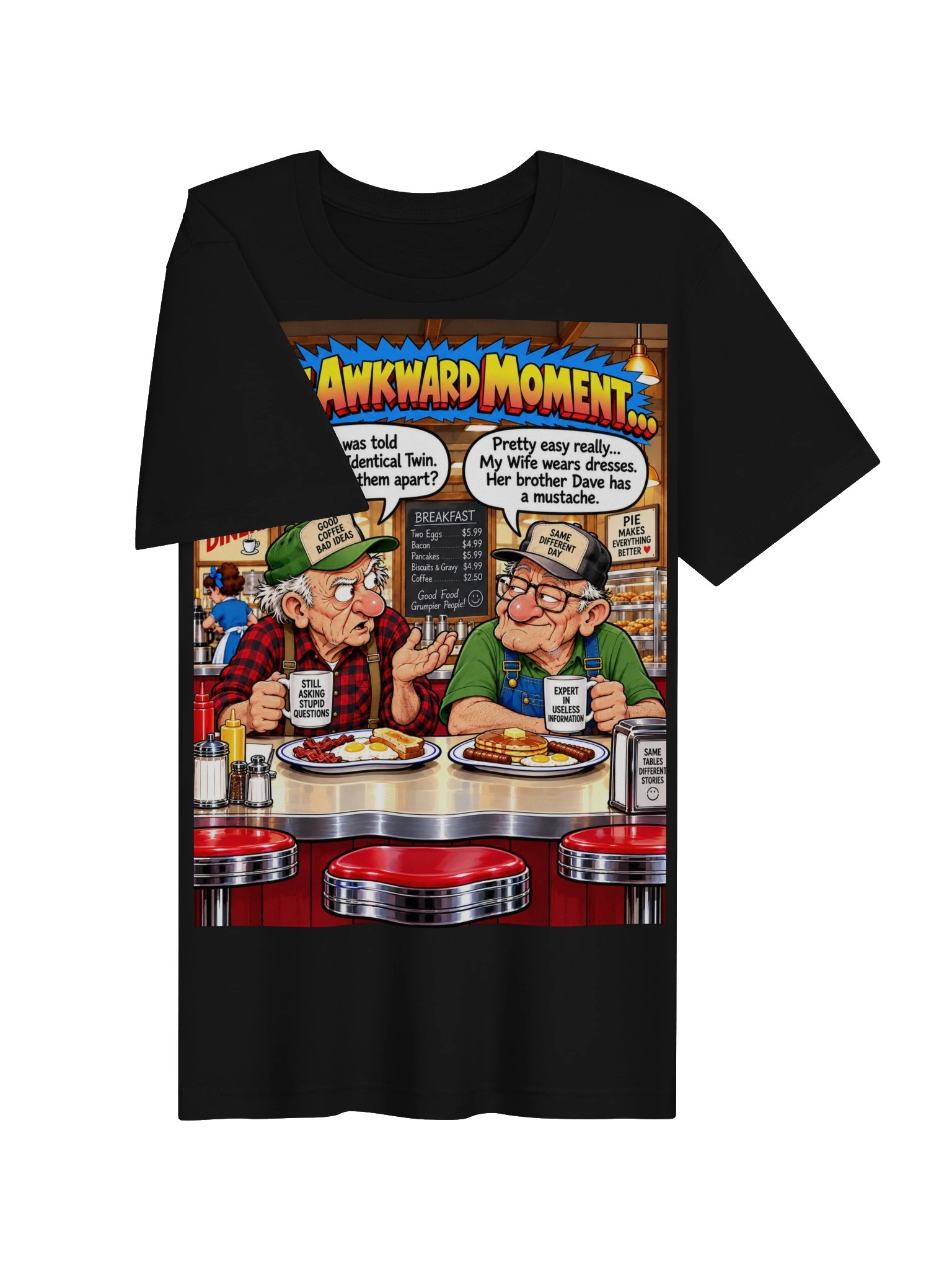 1 Earth Prints Two Old Men at the Diner Bella+Canvas Unisex Jersey Tee product image (11)