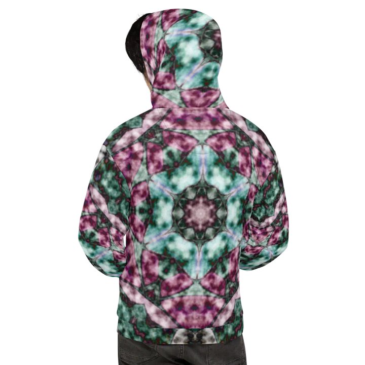 Bohemian 6 Pointed Madala Teal and Pink/ All-Over Print Recycled Unisex Hoodie by Sublicolor product image (2)