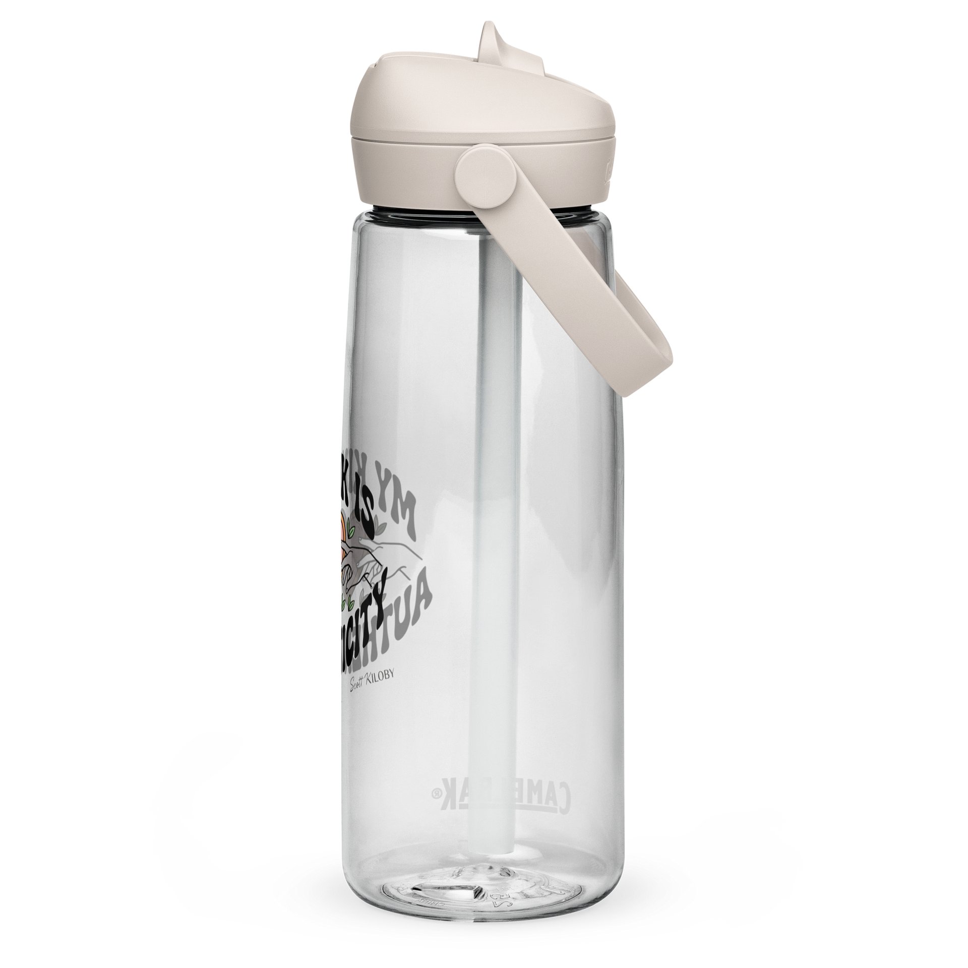 “My Kink Is Authenticity” Clear Flip Straw Water Bottle product image (2)
