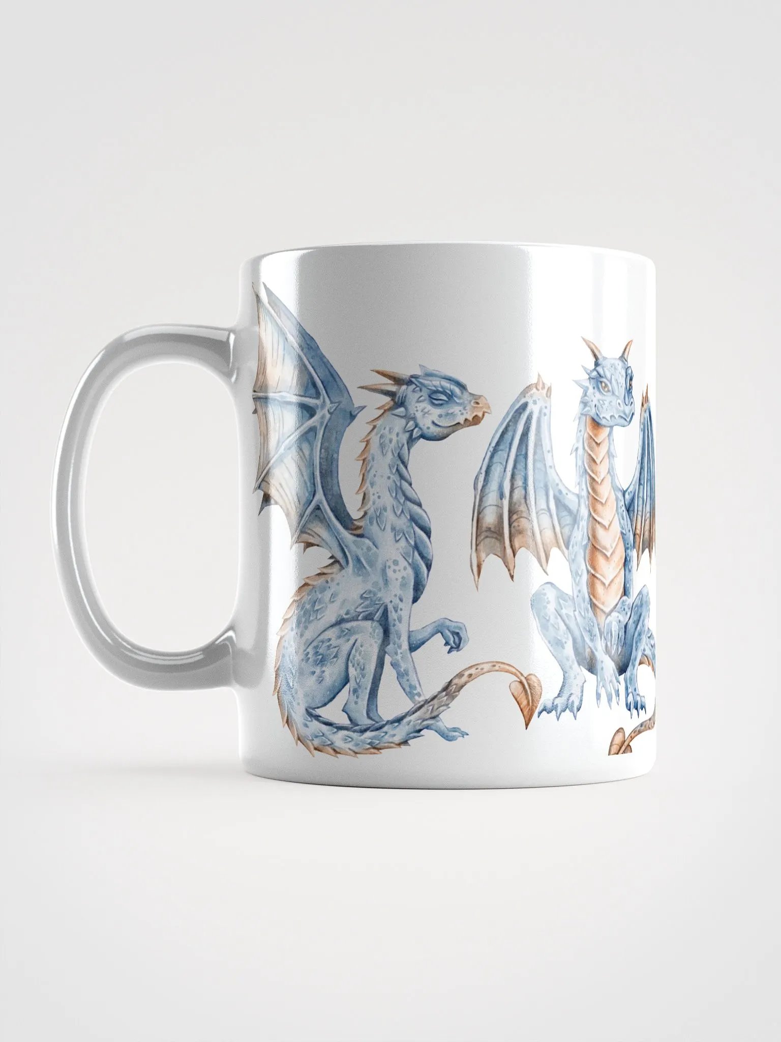 Blue Dragon Dreams Panoramic White Glossy Mug product image (6)