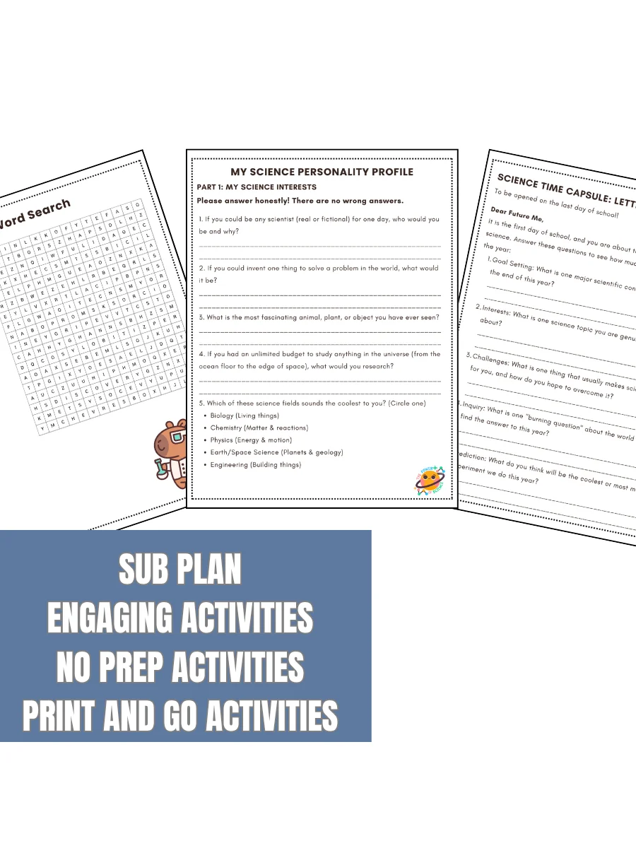 First Week of School Science Activities Middle School 6th 7th 8th Grade product image (2)