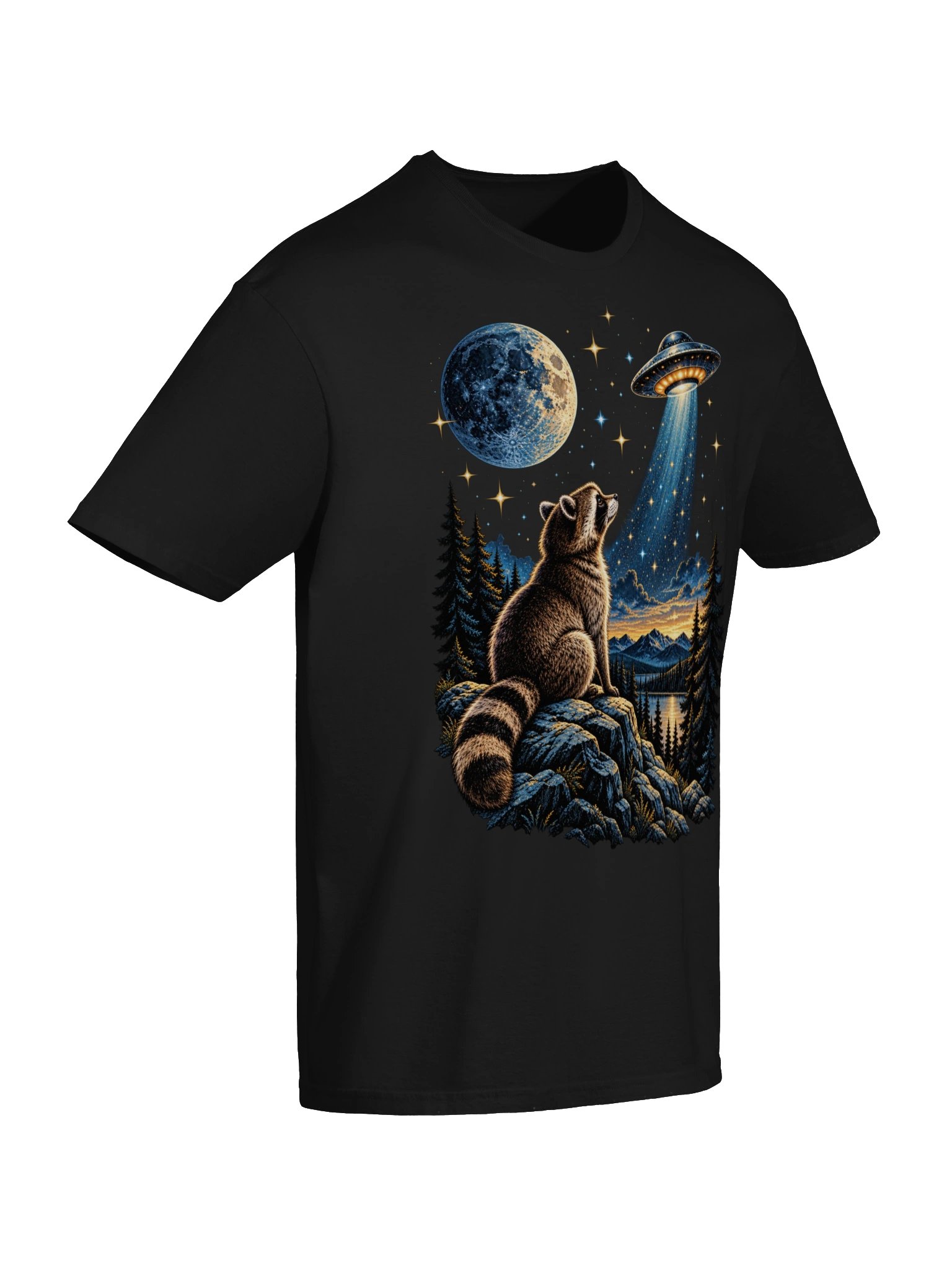 Raccoon UFO Night Sky Tee product image (3)