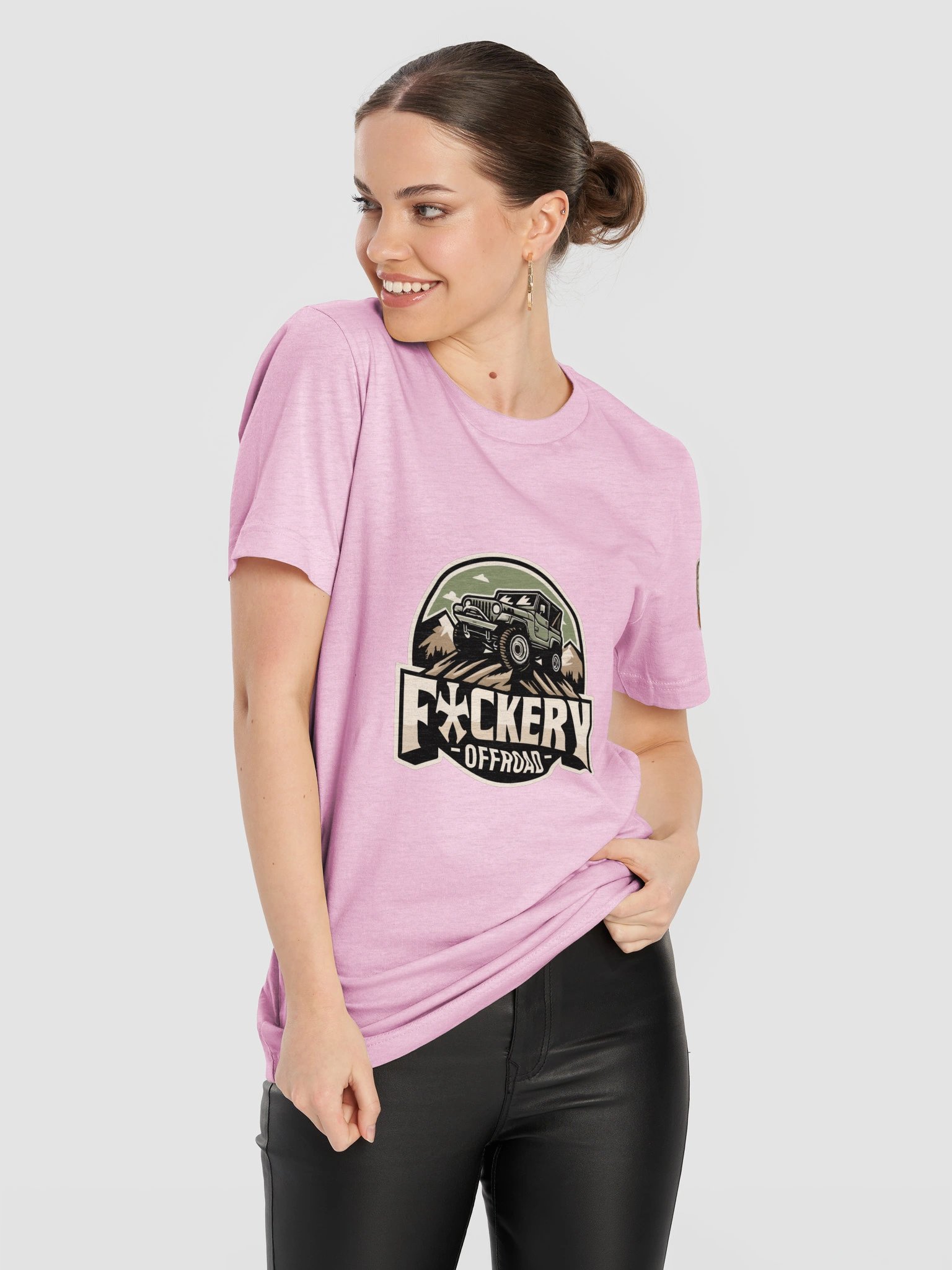 Unisex t-shirt with Fuckery Jeep Logo and Finesse Slogan (Light colours) - Clean product image (5)