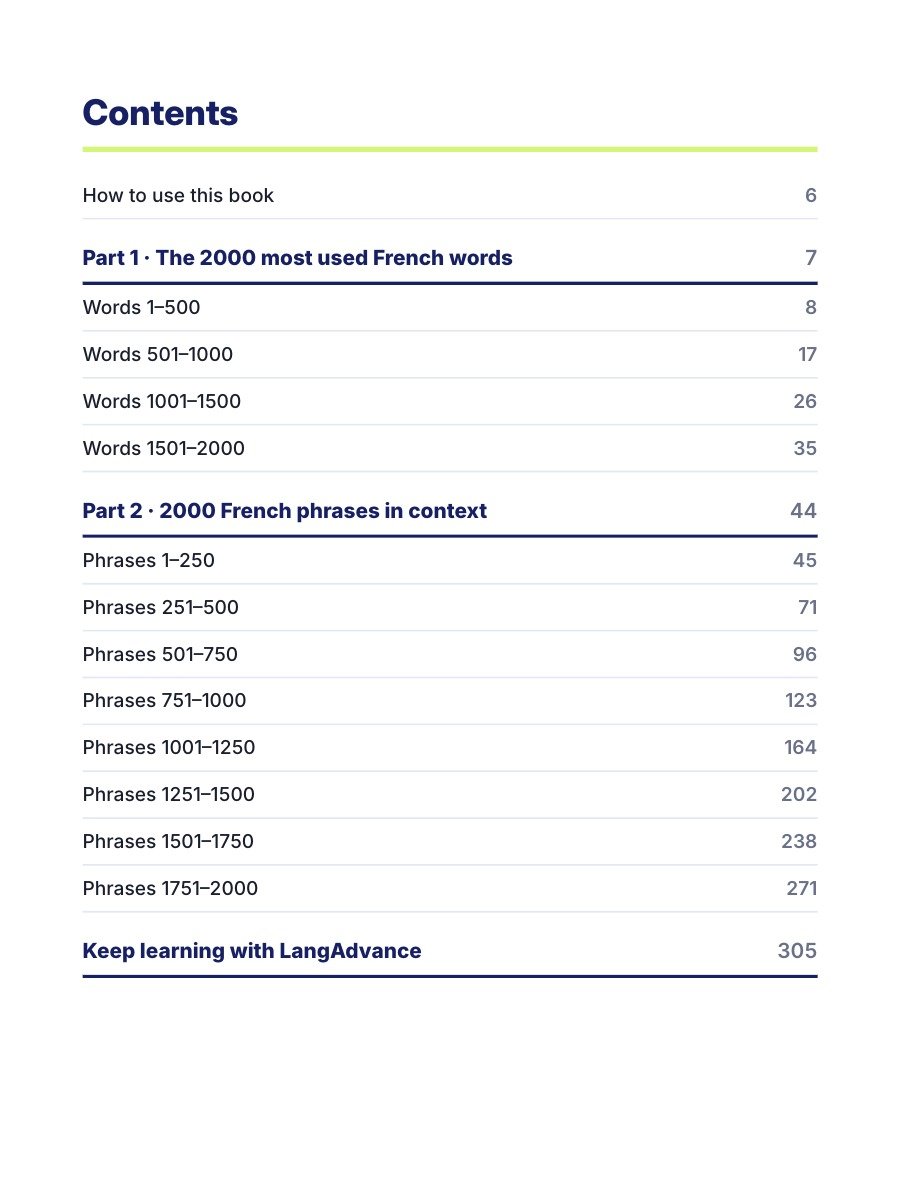 2000 French Phrases: The Most Used Words in Real Context product image (5)