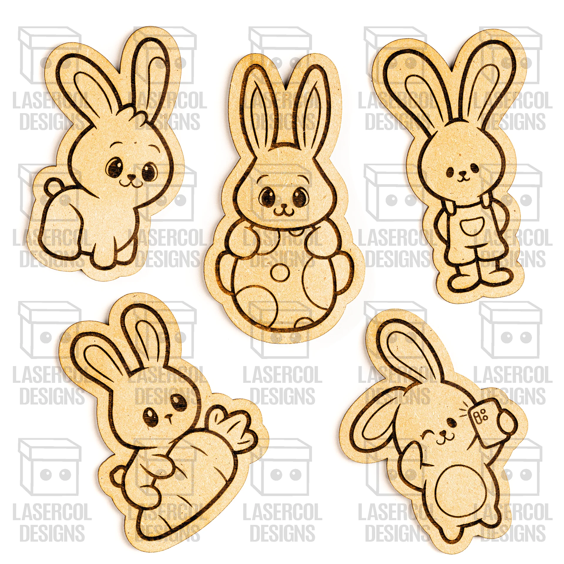 Easter Bunny Paint Kit DIY Cut Outs Set 6 - Laser Cut Files product image (4)
