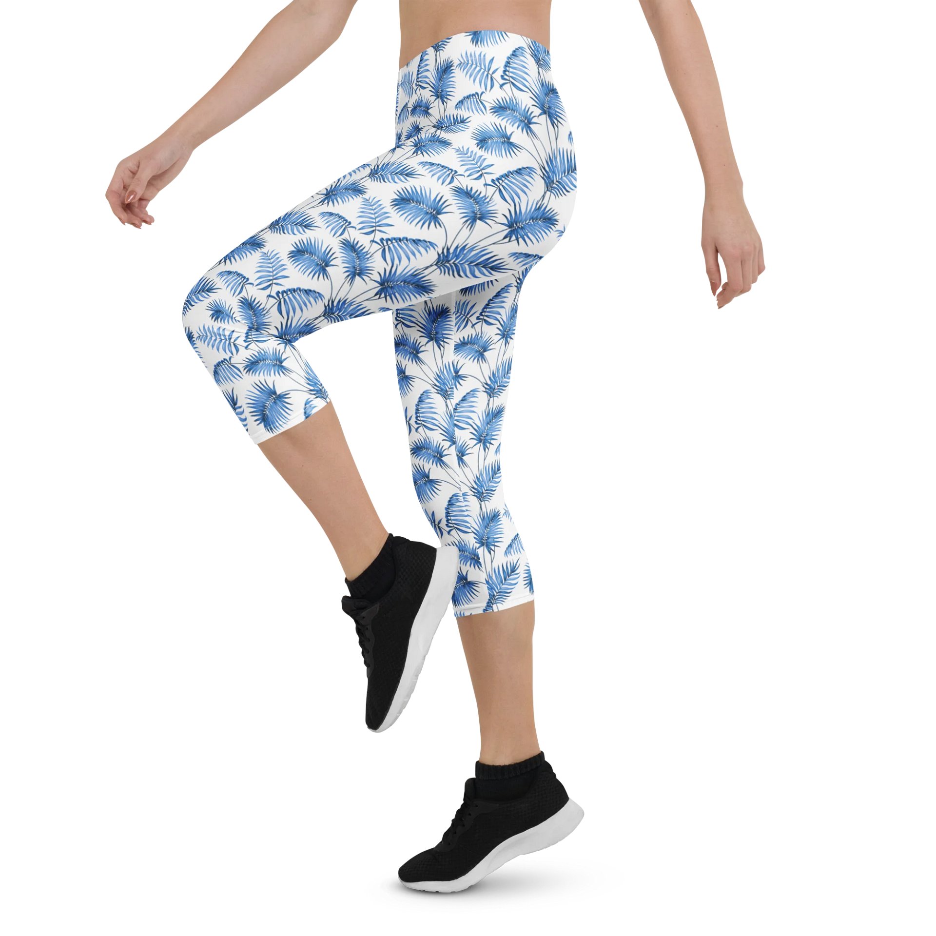 Stylish Fern Fusion Custom Capri Leggings for Everyday Wear product image (3)