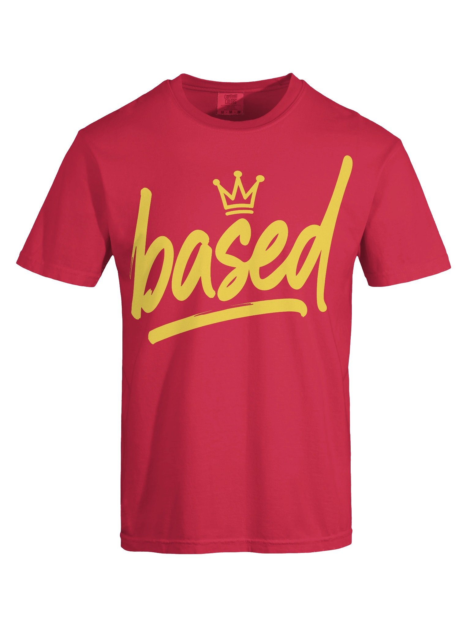 Based! Yellow Crown Script Tee product image (5)