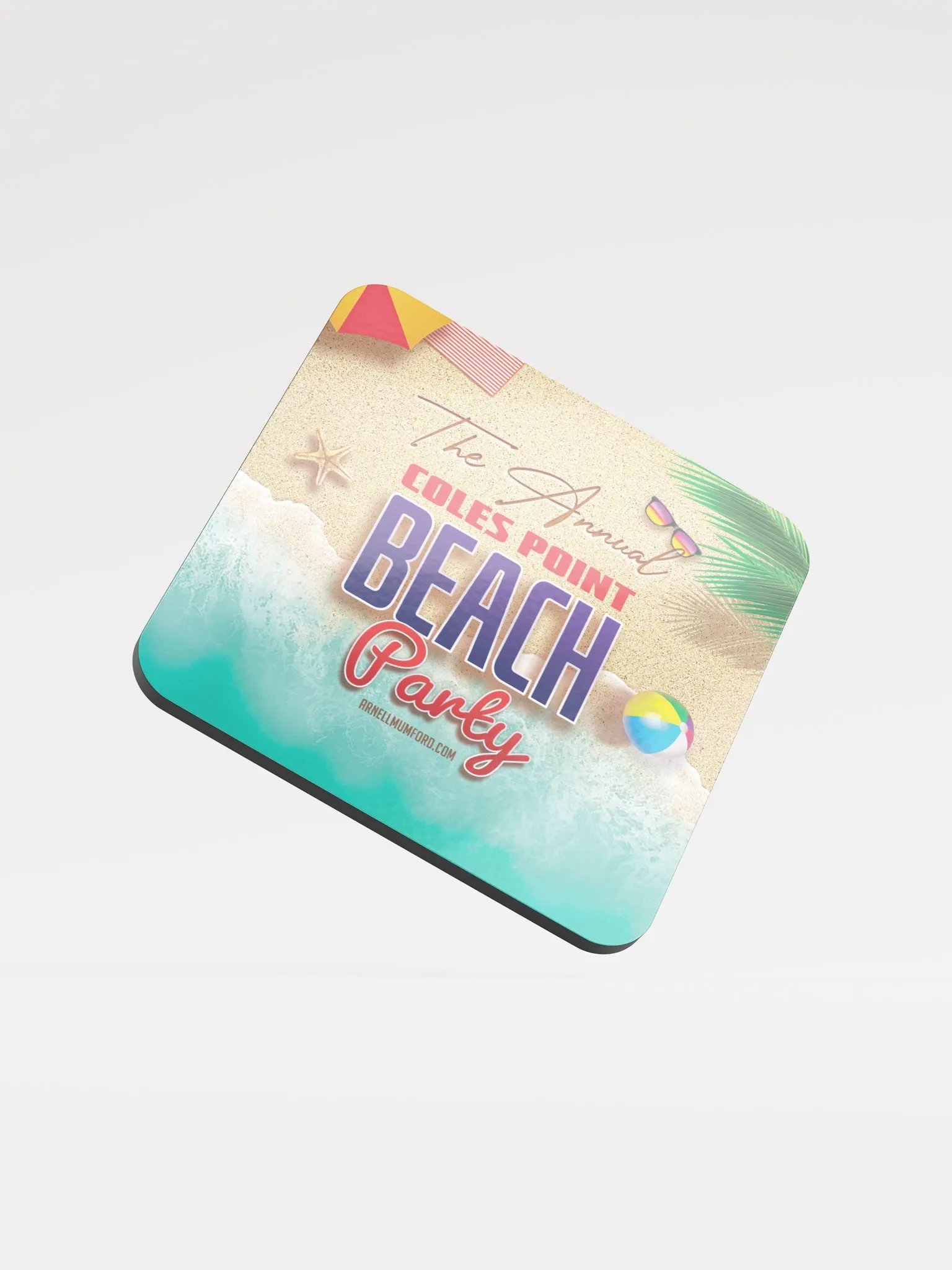 Coles Point Beach Party Glossed Cork Coaster product image (1)