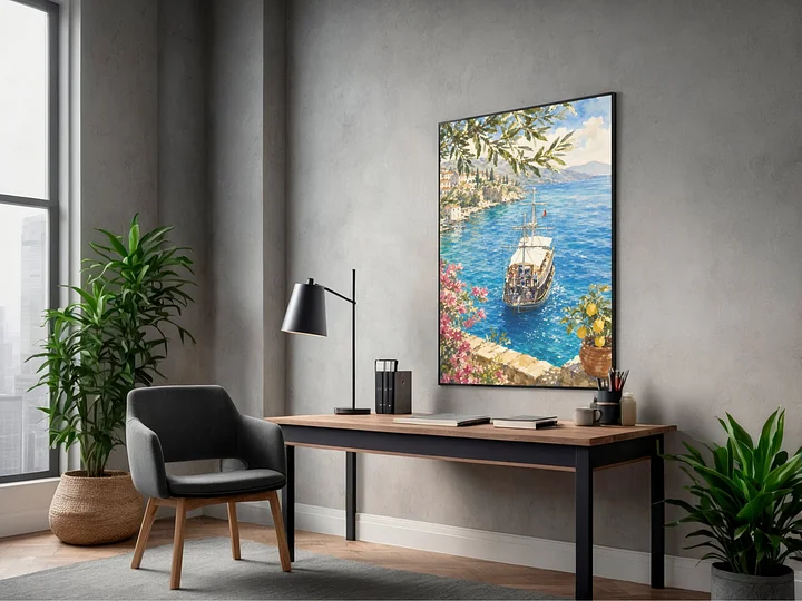 Coastal Mediterranean Beach Artwork product image (2)