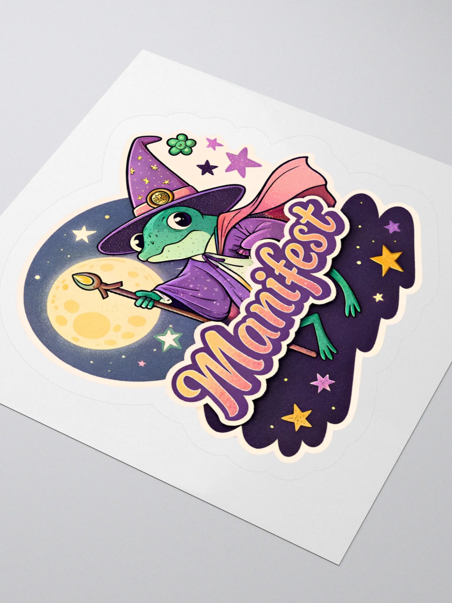 Manifest Wizard Frog Kiss Cut Sticker product image (9)