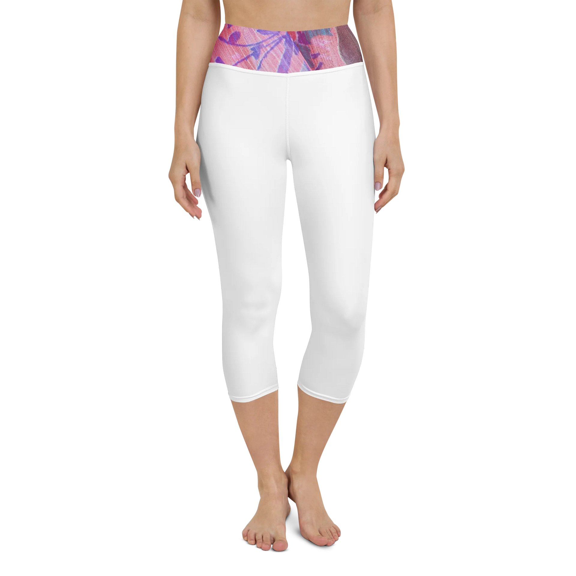 Paradise Breeze White Yoga Capri Leggings product image (4)