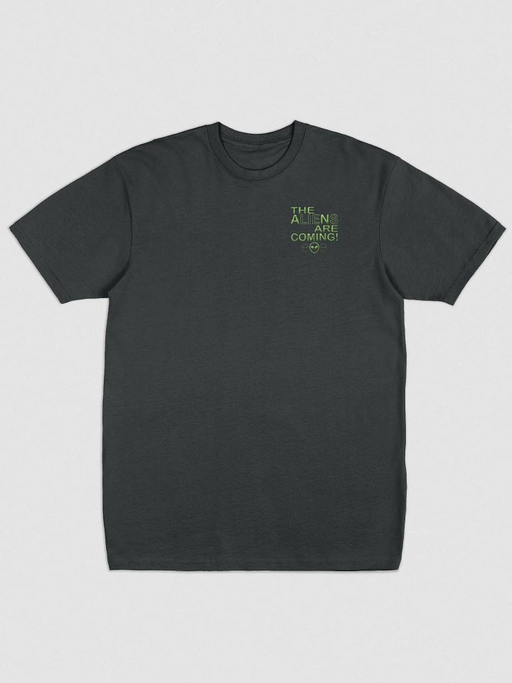 The Aliens Are Coming! - Green - EMBROIDERED - Cotton Heritage Men's Premium Heavyweight Tee product image (2)