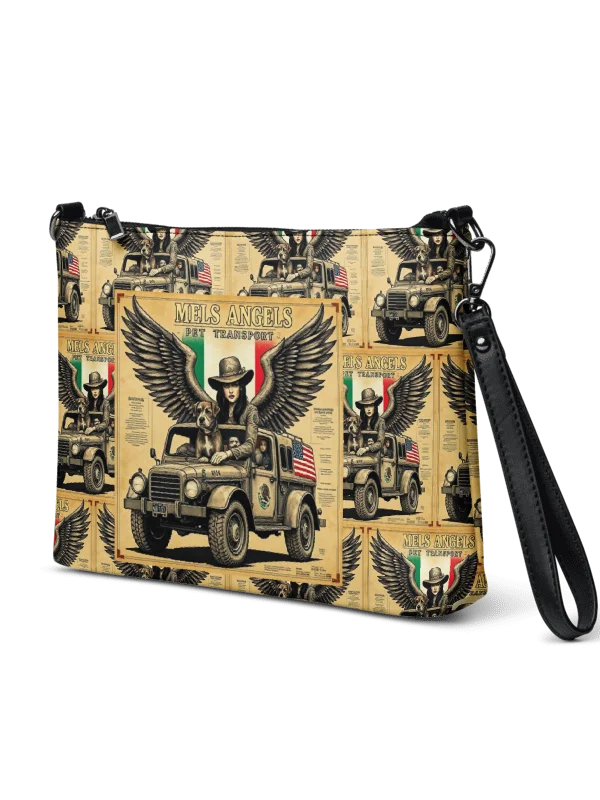 Mel’s Angels Vintage Crossbody Bag – All-Over Print Faux Leather Purse with Strap product image (7)