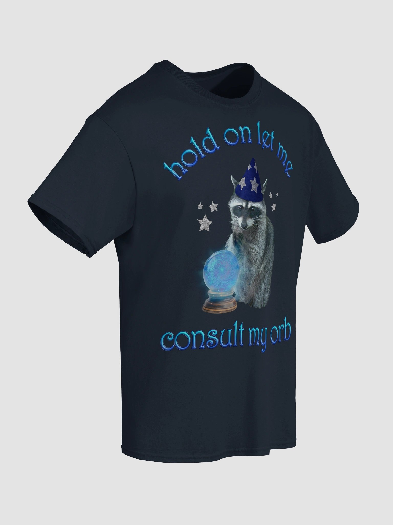Let me consult my orb - wizard raccoon t-shirt product image (8)