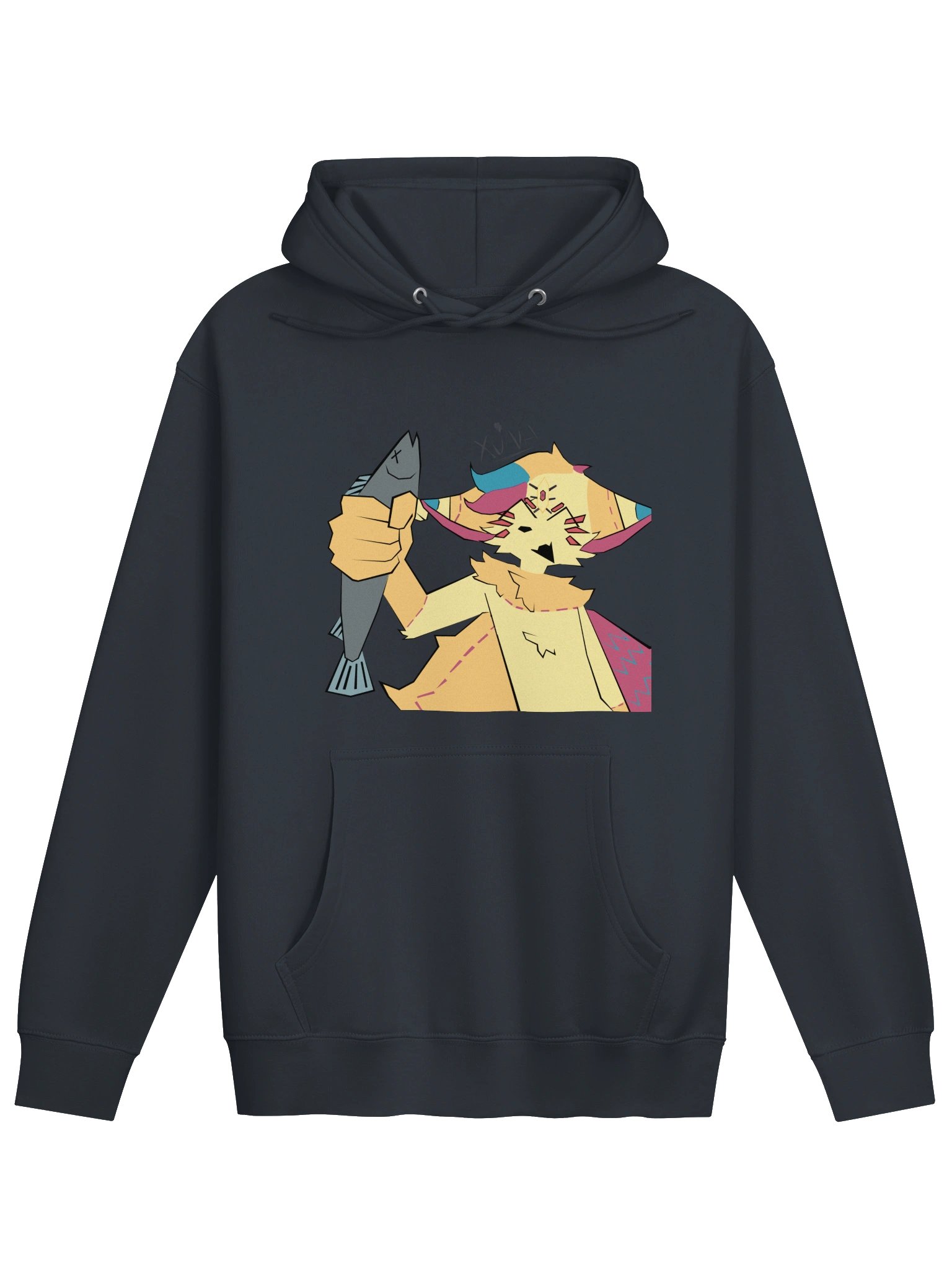 fortune holding a fish hoodie product image (7)