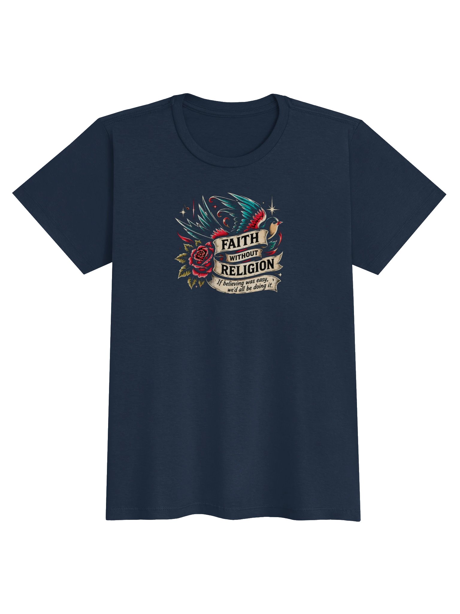 Women's Rockabilly Swallow & Rose Tee product image (1)