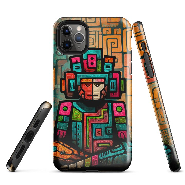 Glyph Sentinel – Mayan Warrior iPhone Case product image (1)