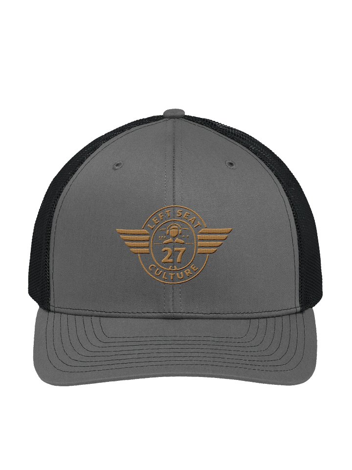 Left Seat Culture Trucker Hat - Grey / Black / Gold product image (1)