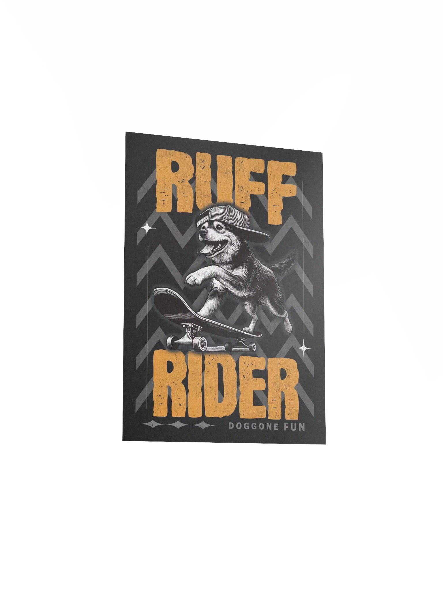 Ruff Rider Funny Skateboard Dog Unframed Poster product image (18)