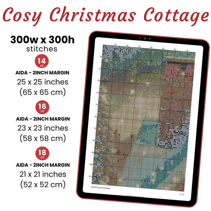Cozy Christmas Cottage Cross Stitch Pattern product image (2)