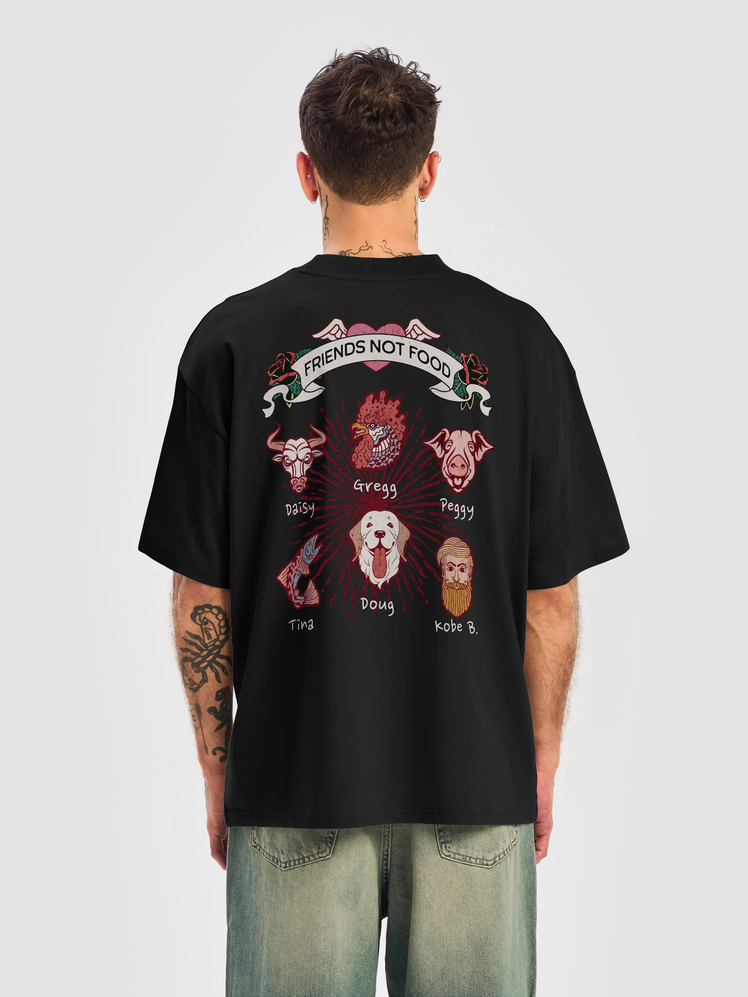 Friends Not Food Oversized Tee product image (5)