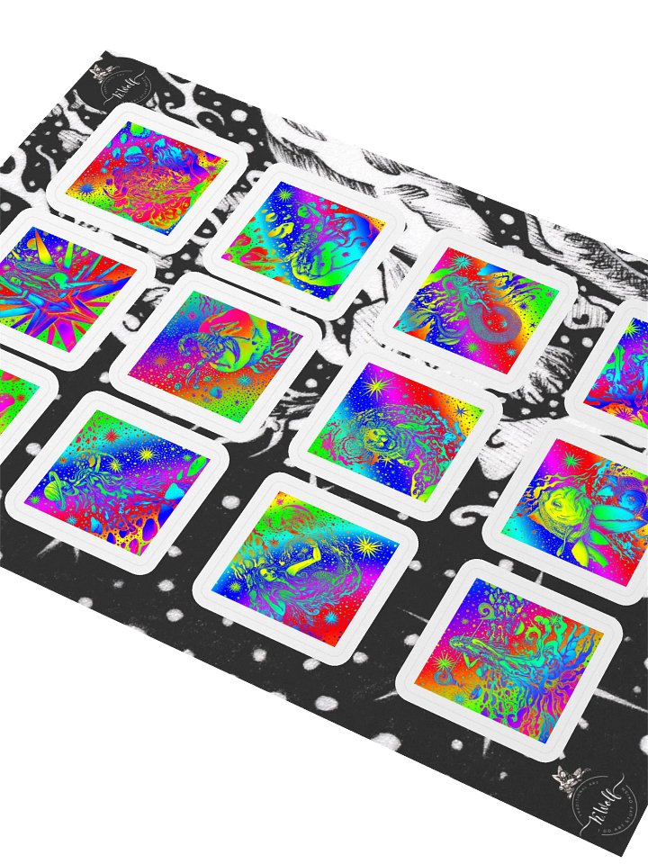 Cosmic Intense Kaleidoscope zodiac Sticker Sheet product image (2)
