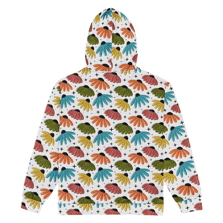 Retro Halftone Coneflowers Recycled Unisex Zip Hoodie product image (2)