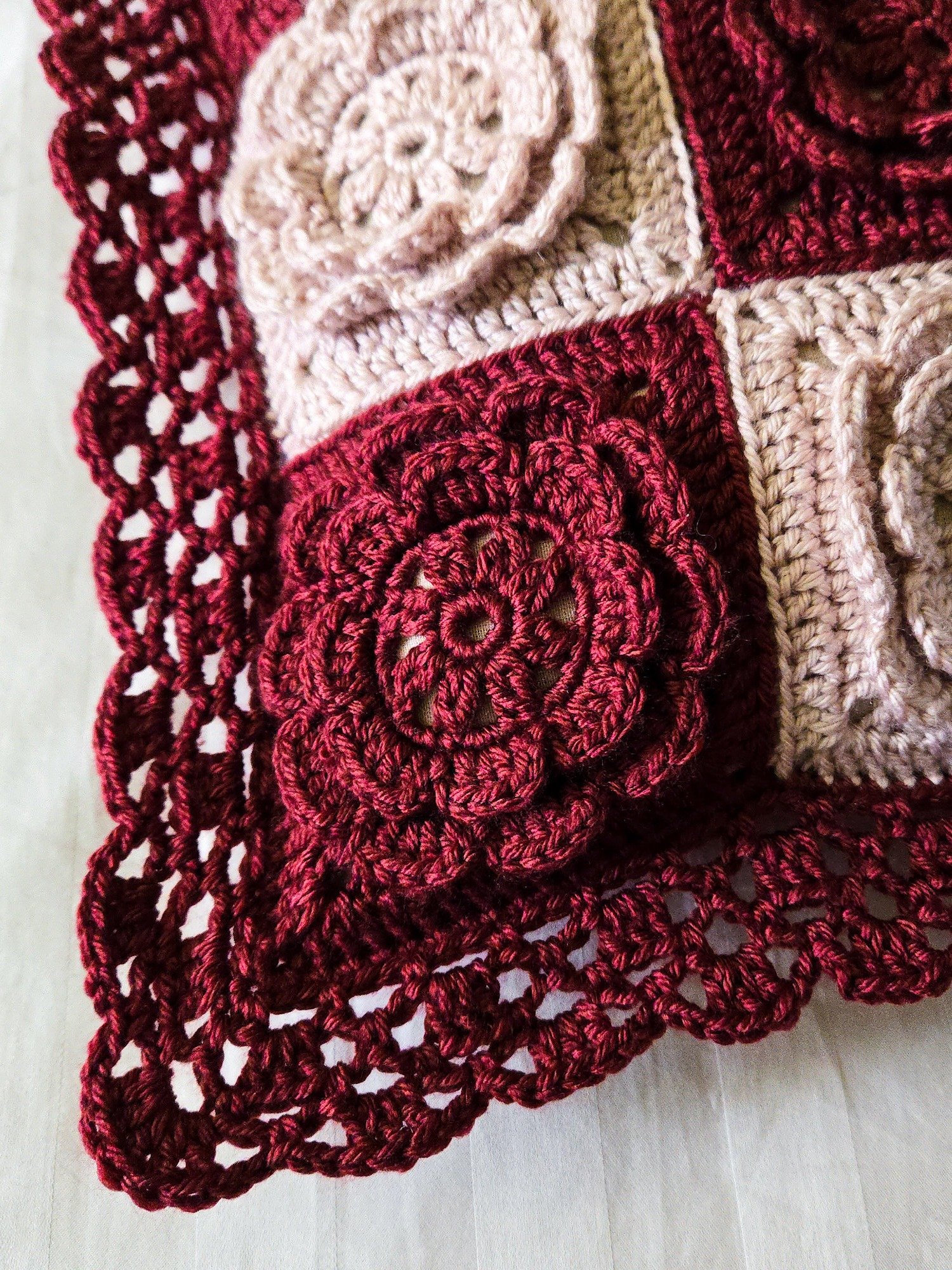 Checkered Rose Pillow Crochet Pattern product image (5)