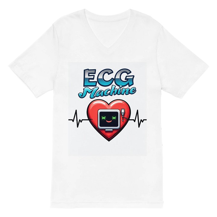 Smiling Heart ECG Machine V-Neck Tee product image (2)