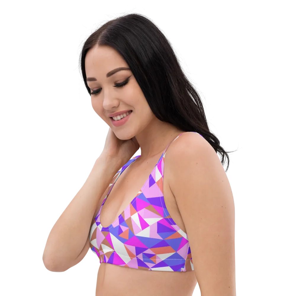 Colorful Vector Patterns Design Padded Bikini Top - v5 product image (5)