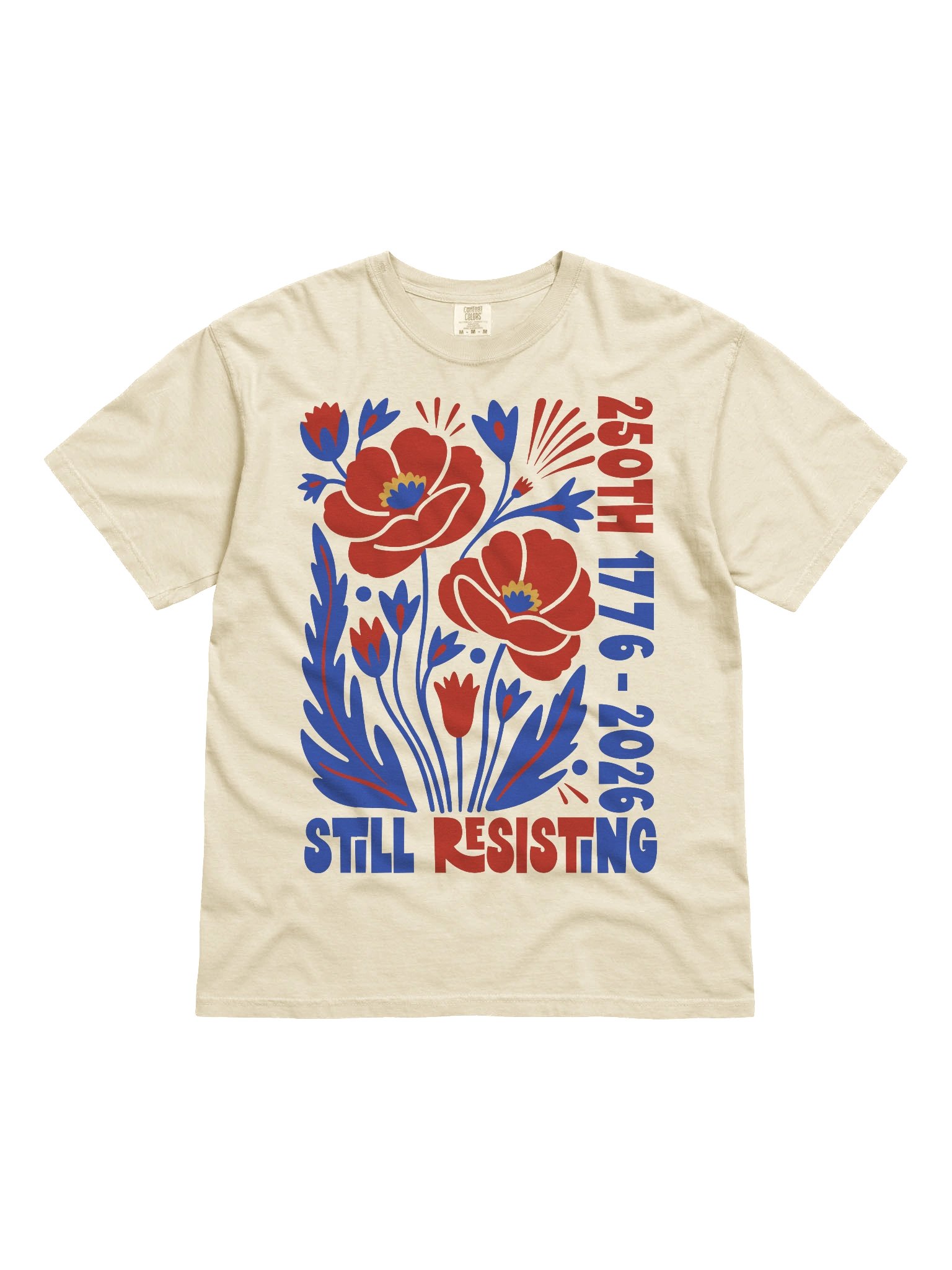 Still Resisting Boho Astract Poppies, Anti Trump 250th Bday Shiirt product image (42)
