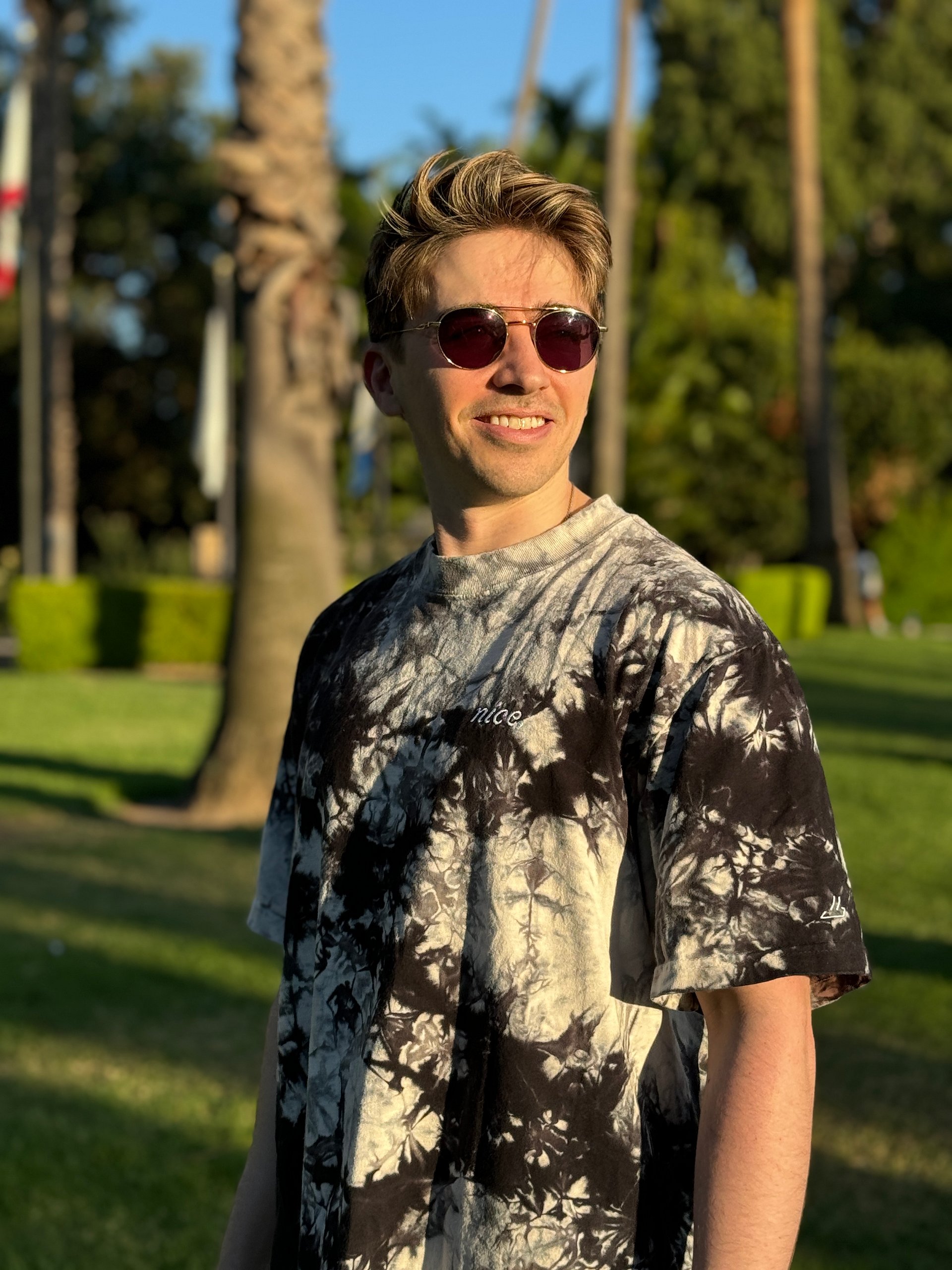 Nice. Embroidered Tie Dye Tee (Black/White) product image (9)