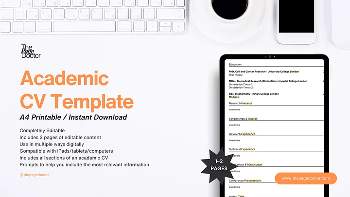 6 Academic CV Templates | Editable product image (2)