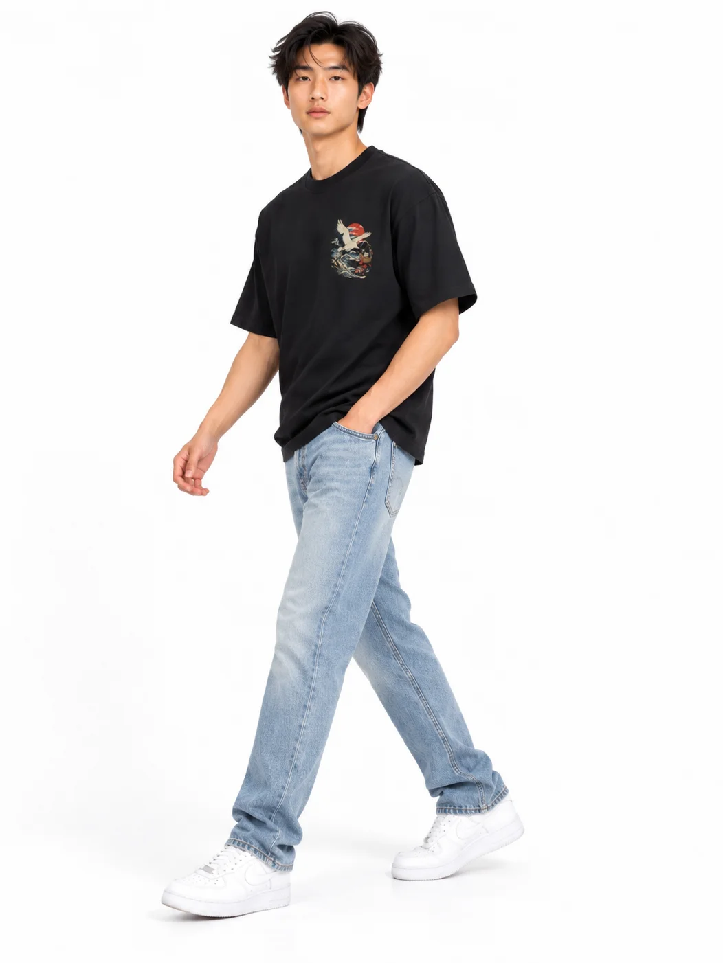 Red-Crowned Crane Journey Faded Graphic Tee product image (7)